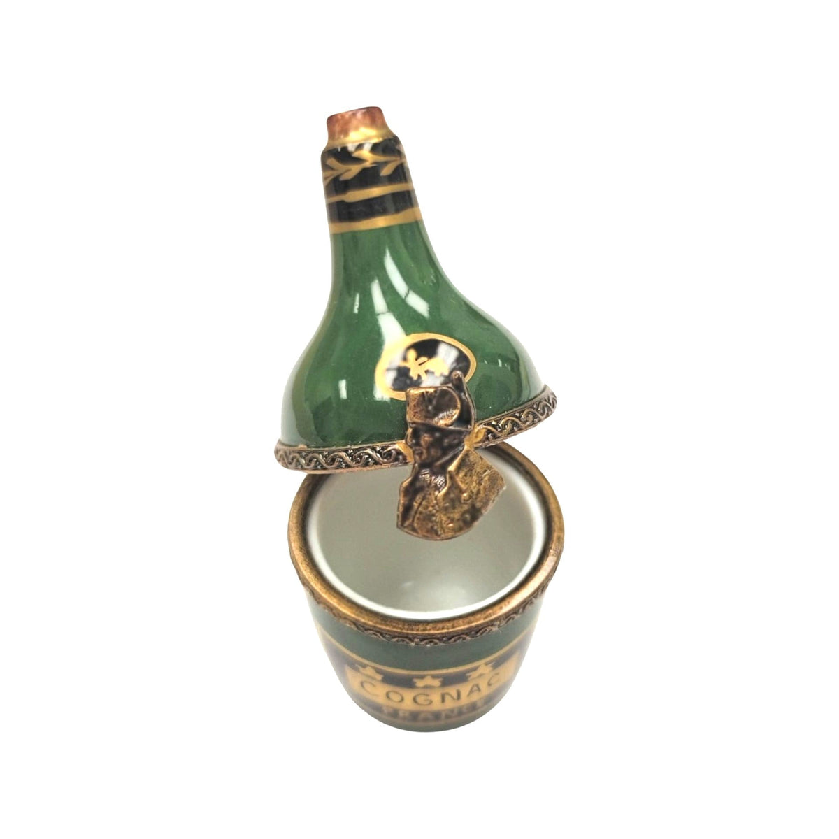 Cognac Bottle Limoges Box Figurine, view 2