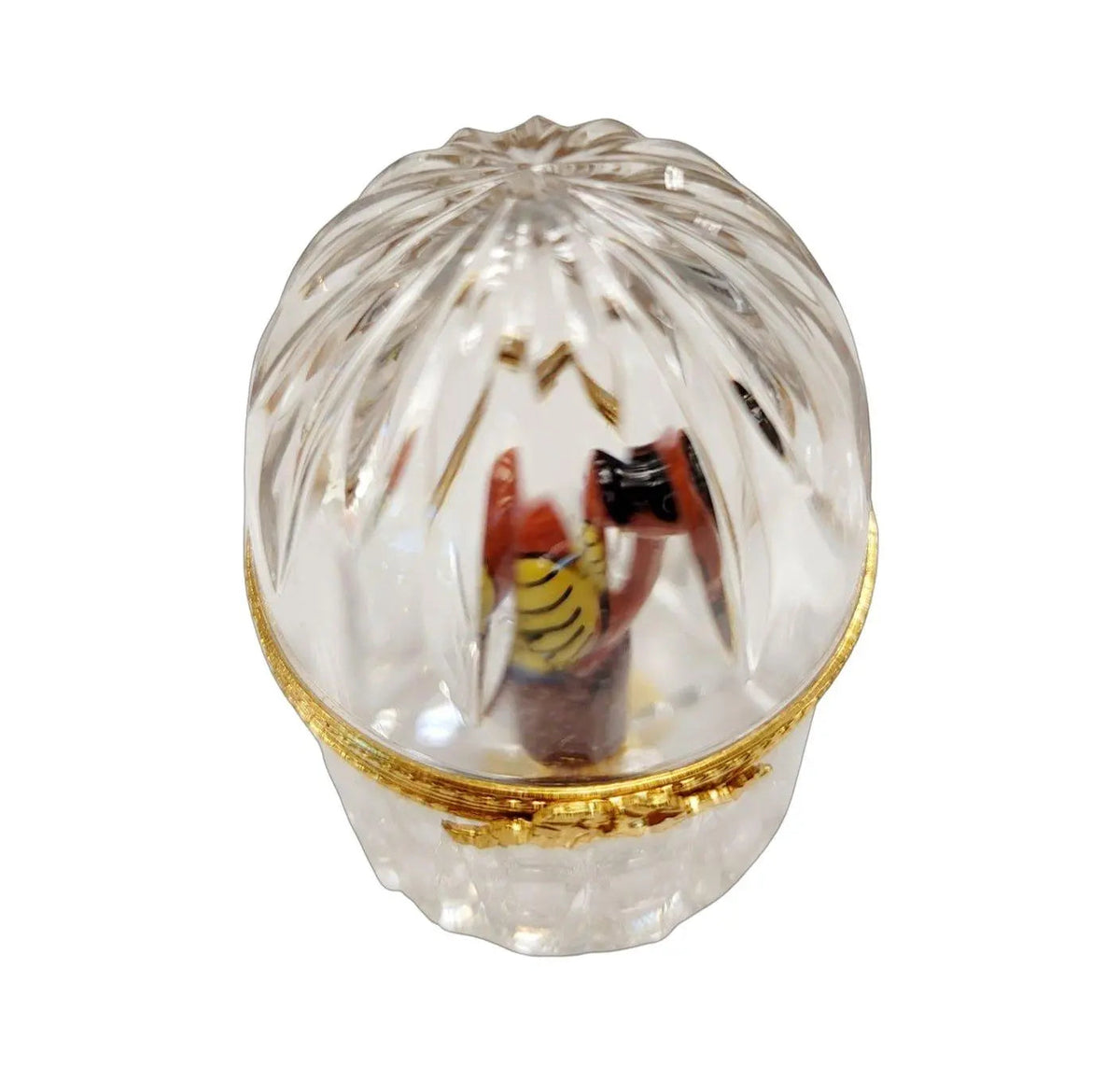 Limoges Parrot in Crystal Cage Box Figurine Limoges, view 4