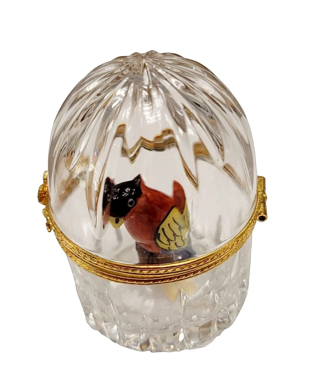 Limoges Parrot in Crystal Cage Box Figurine Limoges, view 5