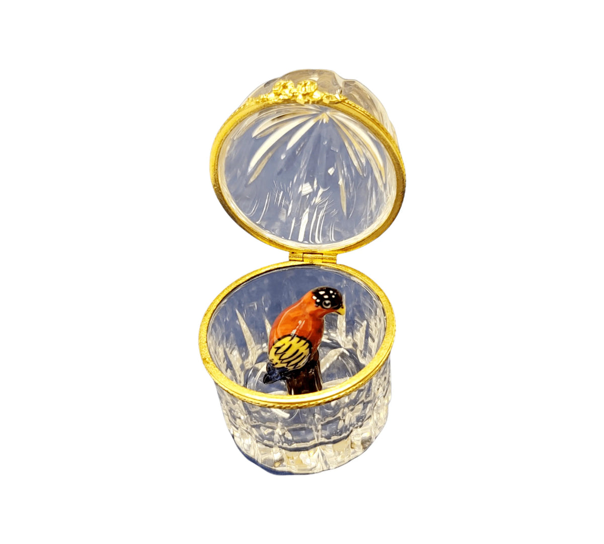 Limoges Parrot in Crystal Cage Box Figurine Limoges, view 6