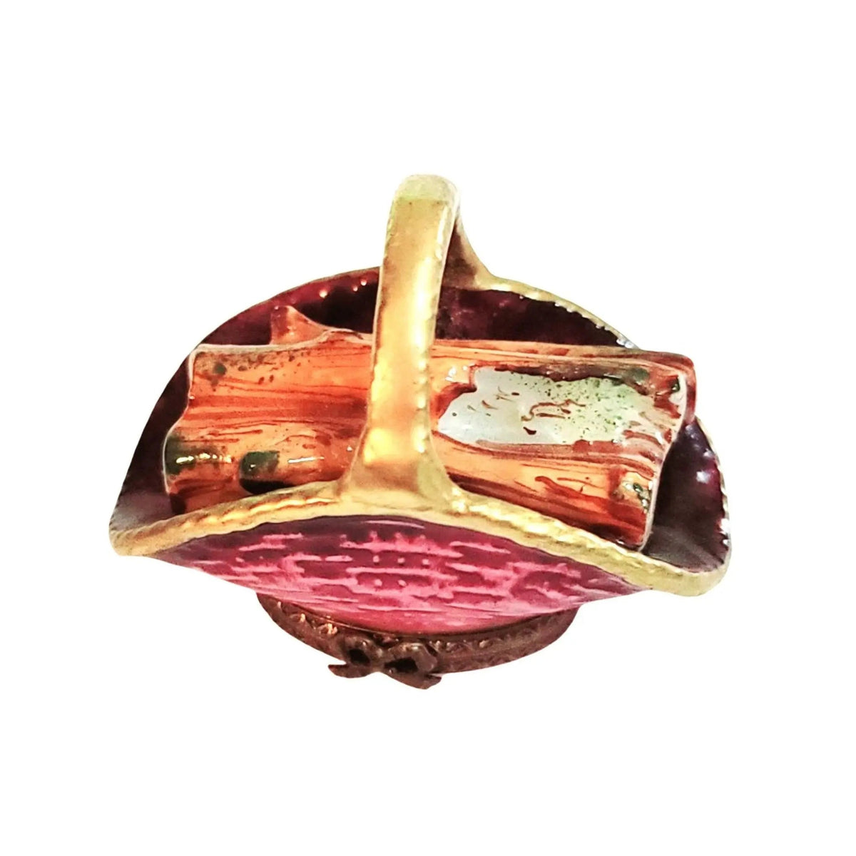 Genuine Fire Wood Logs Woodstack Bundle Limoges box painted by hand in France for Christmas, from Limoges Boutique