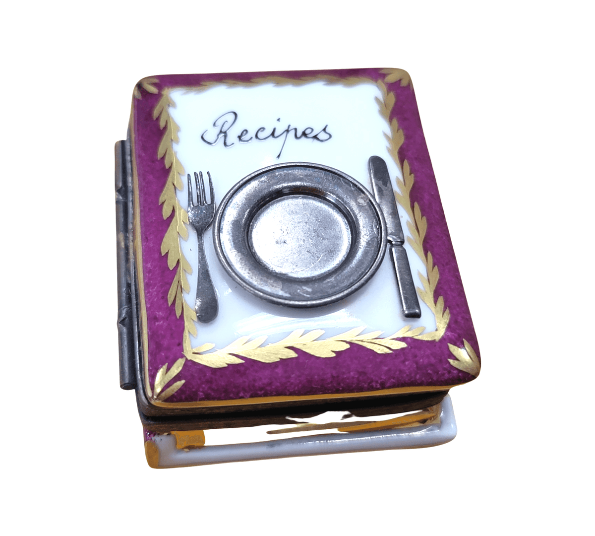 Authentic Recipe Book Limoges box, hand-painted in France, from Limoges Boutique
