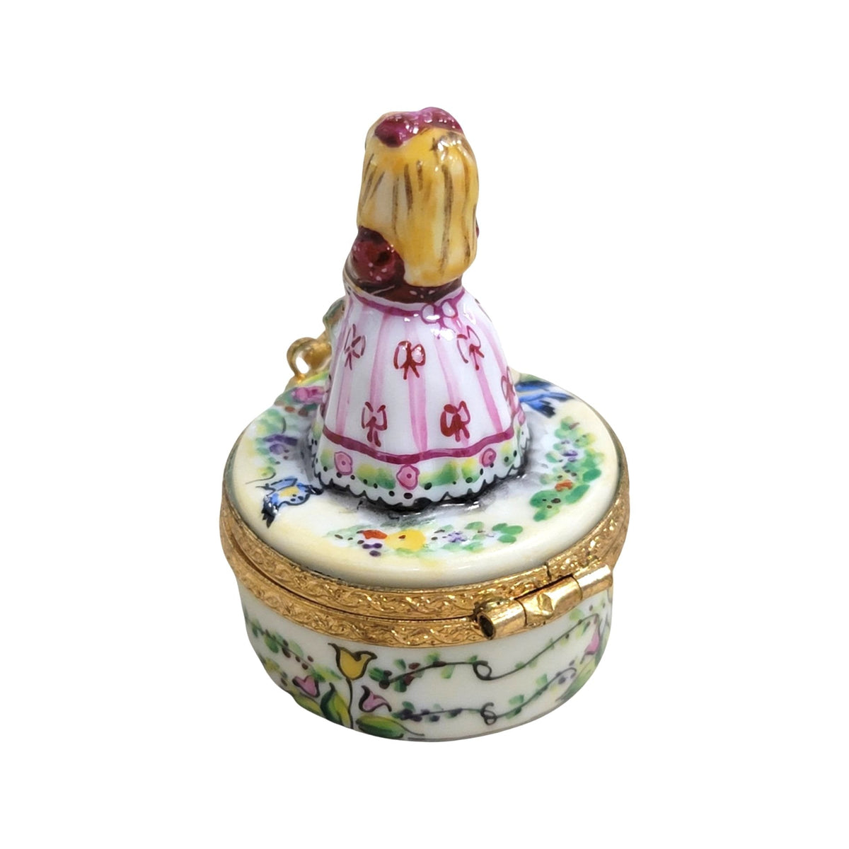 Little Girl w Spring Basket Limoges Box Figurine Gift, view 3