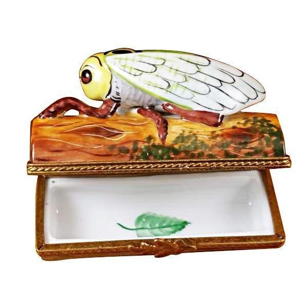 Locust on Log Limoges Box for Elegant Collectors, view 2