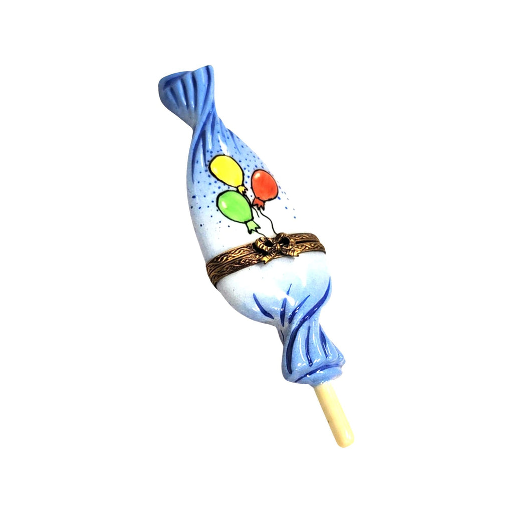 Lollipop Blue Balloons Limoges Box Figurine, view 4