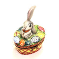 Authentic Long Earred Easter Bunny Rabbit with Porcelai Limoges box, hand-painted in France, from Limoges Boutique
