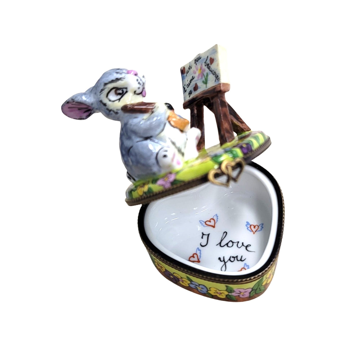 Rabbit Painting Love Bunny Limoges Box, view 2