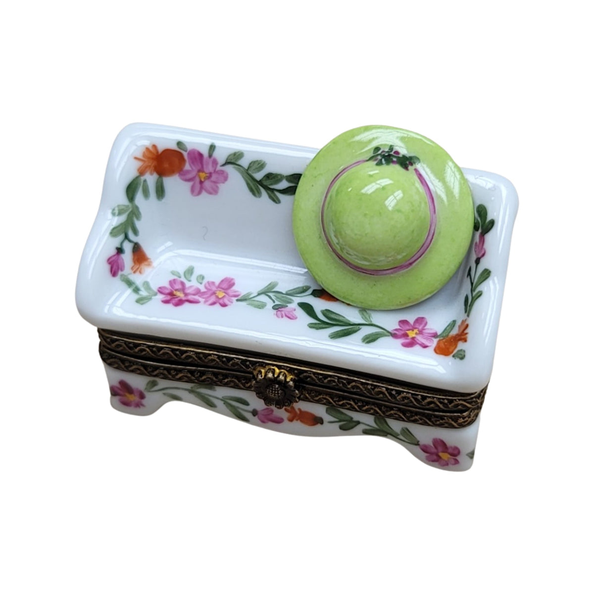 Lutyens Garden Bench Limoges Box for Home Decor, a hand-painted Limoges porcelain gift