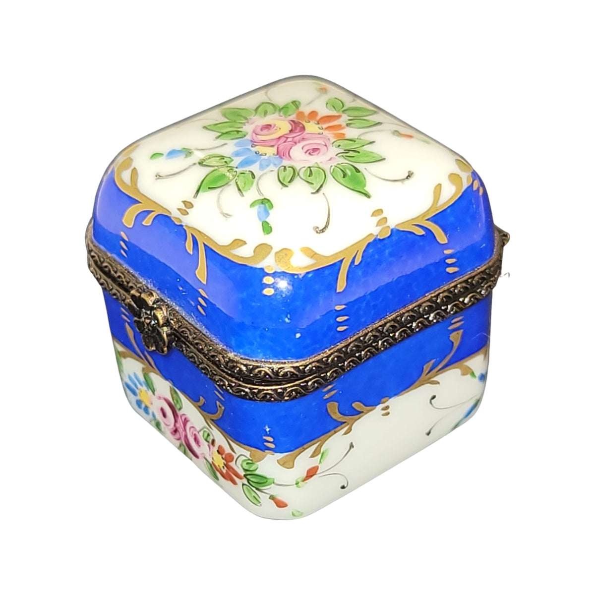 4 Perfume Blue in Square Limoges box, an heirloom-quality piece for collectors