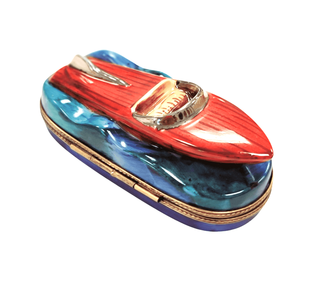 Speed Boat Limoges Box HandPainted, view 4