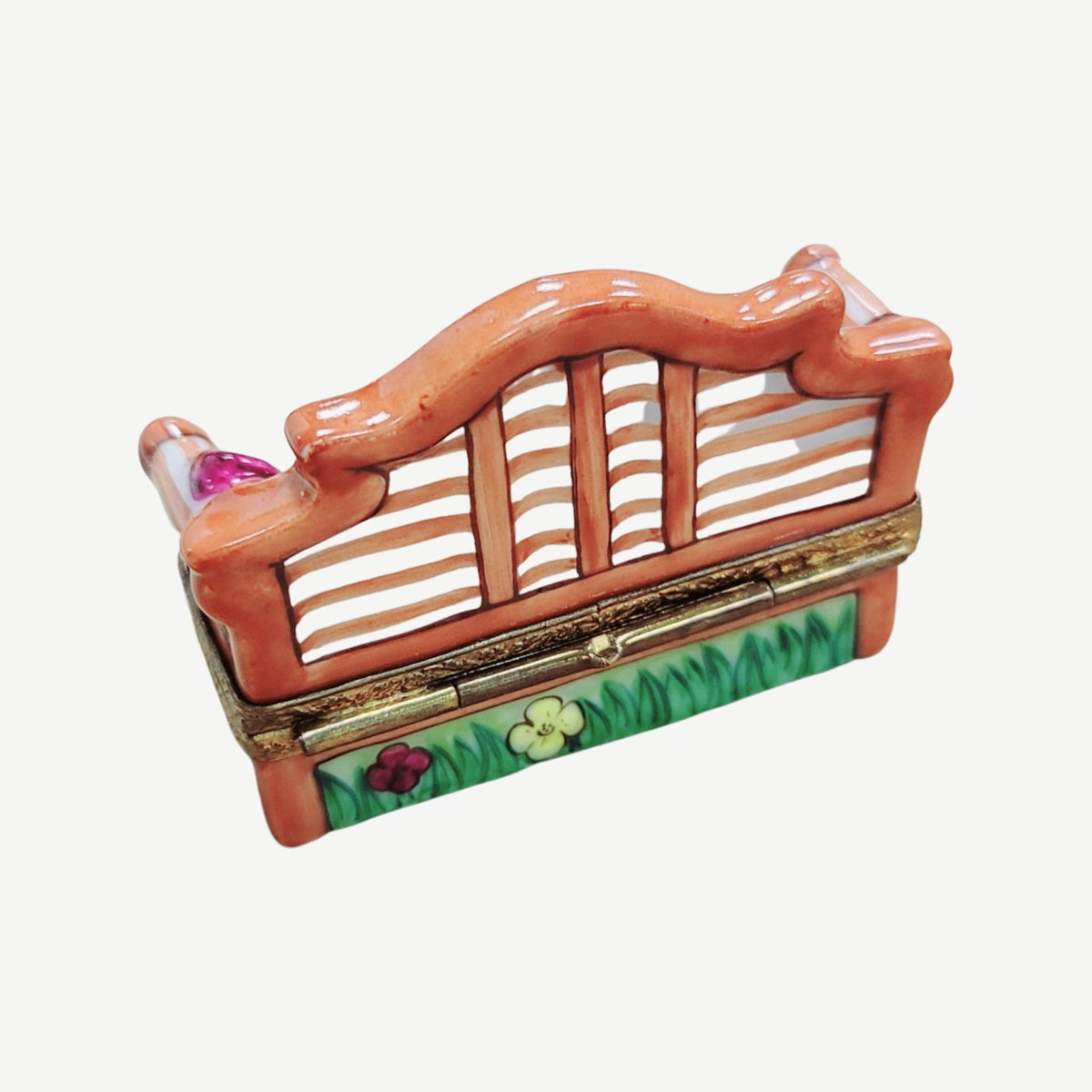 Lutyens Park Garden Bench w Hat Figurine Limoges Box, view 5