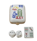 Mah Jongg Tile with Removable Dice, a hand-painted Limoges porcelain gift