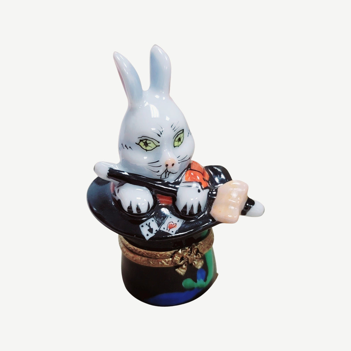 Magic Rabbit Black Hat Magician Limoges Box for Collectors, view 7