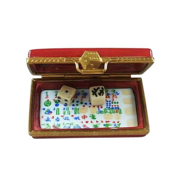 Hand-painted Mahjong Set Limoges box, French artistry for lovers of fine art