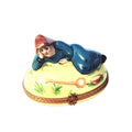 Maiden Peasant Woman Girl in Grass Limoges Box Figurine Hand Painted, a hand-painted Limoges porcelain gift