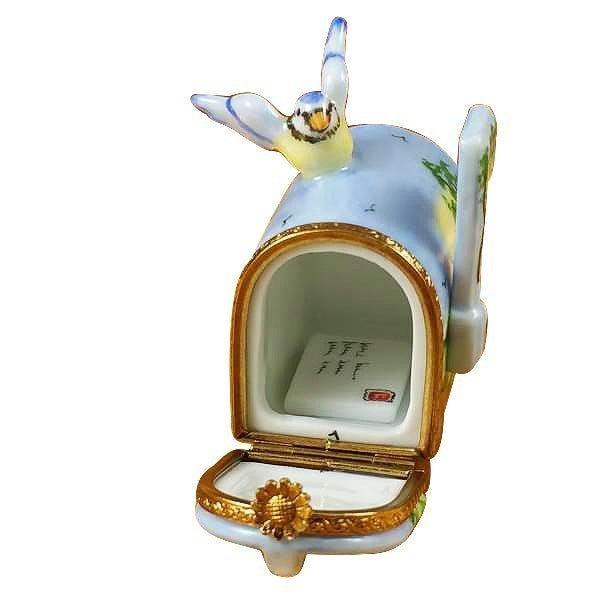 Artisan-painted Mailbox with Landscape Removable Limoges box from France, a cherished collectible