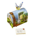 Mailbox with Landscape Removable Porcelain Limoges Box, a hand-painted Limoges porcelain gift