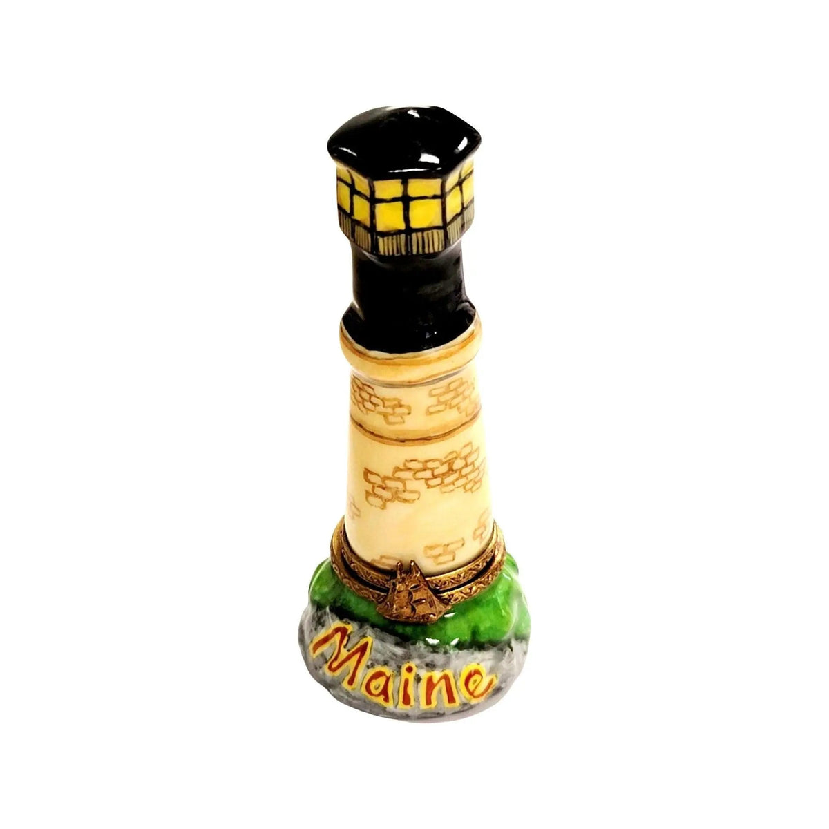 Limoges Boutique presents the Maine Lighthouse on Ocean, a genuine Limoges box painted by hand in France