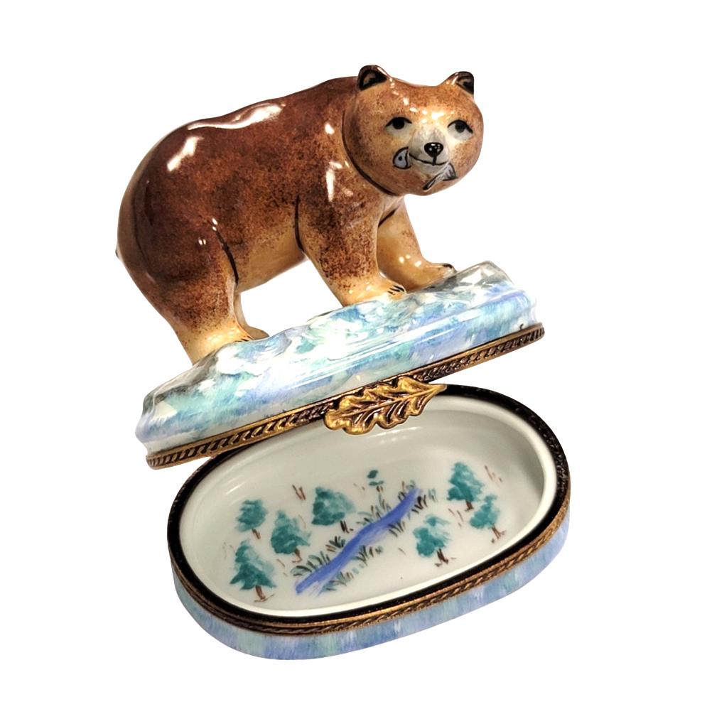 Brown Bear Porcelain Limoges Porcelain Art Object Limoges, view 2