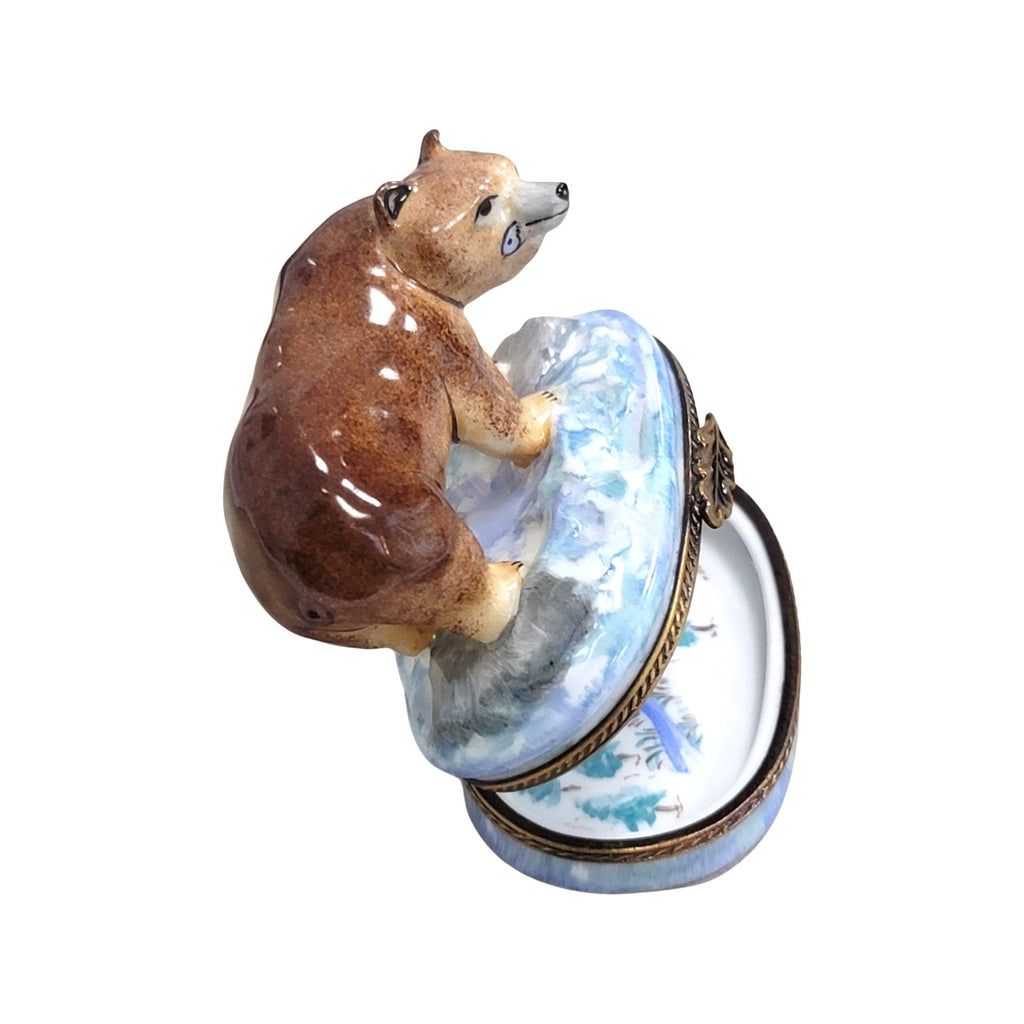 Brown Bear Porcelain Limoges Porcelain Art Object Limoges, view 3