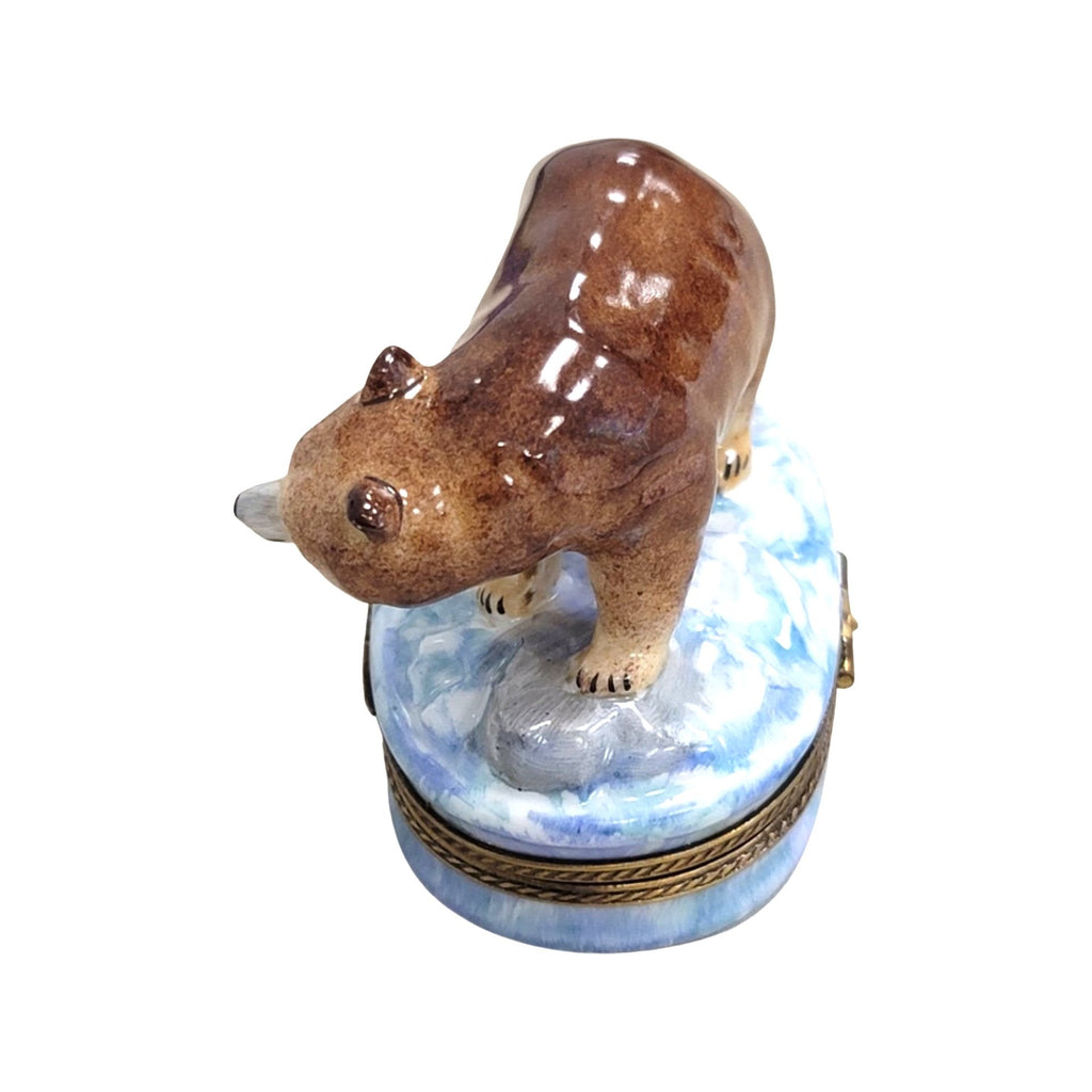 Brown Bear Porcelain Limoges Porcelain Art Object Limoges, view 5