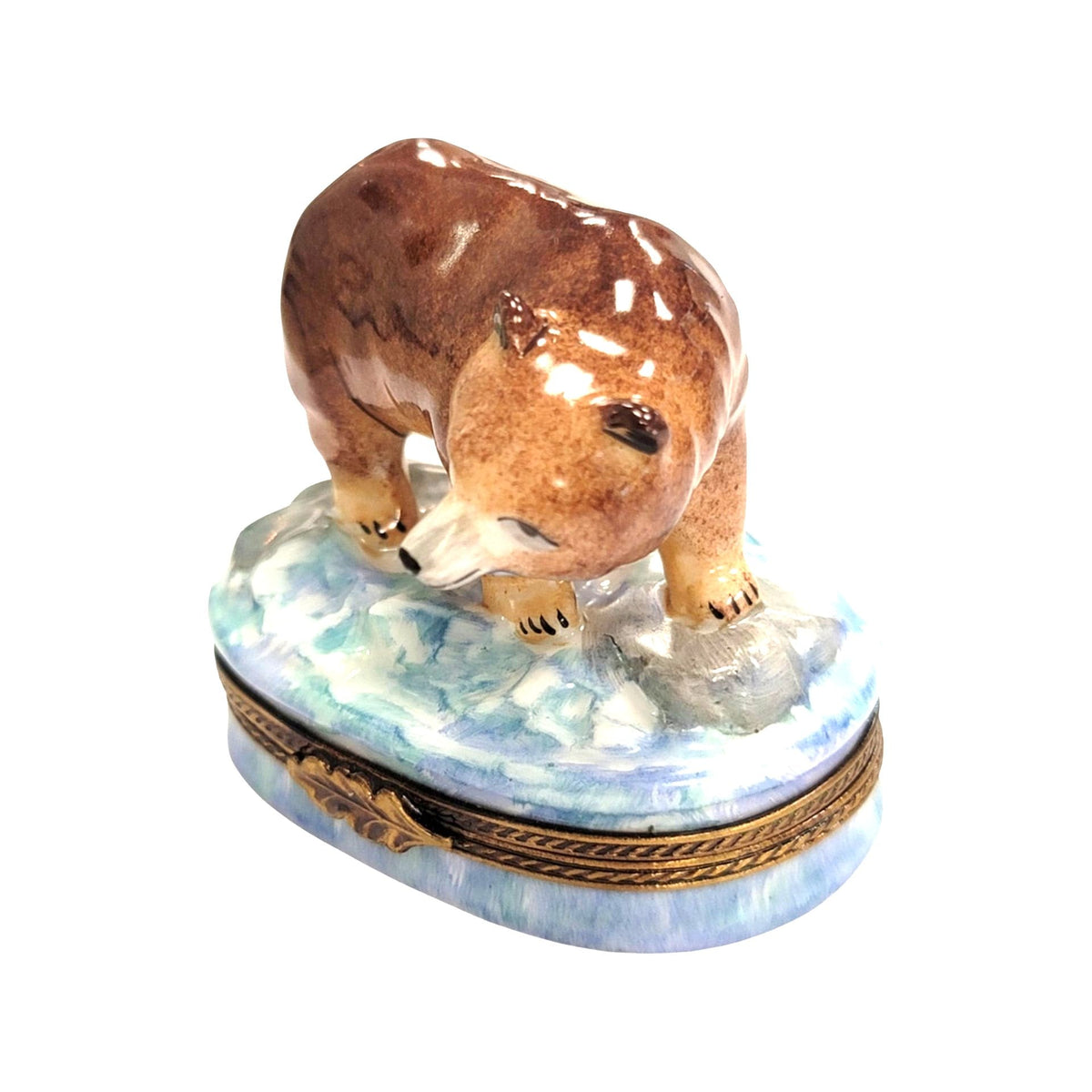 Brown Bear Porcelain Limoges Porcelain Art Object Limoges, view 8