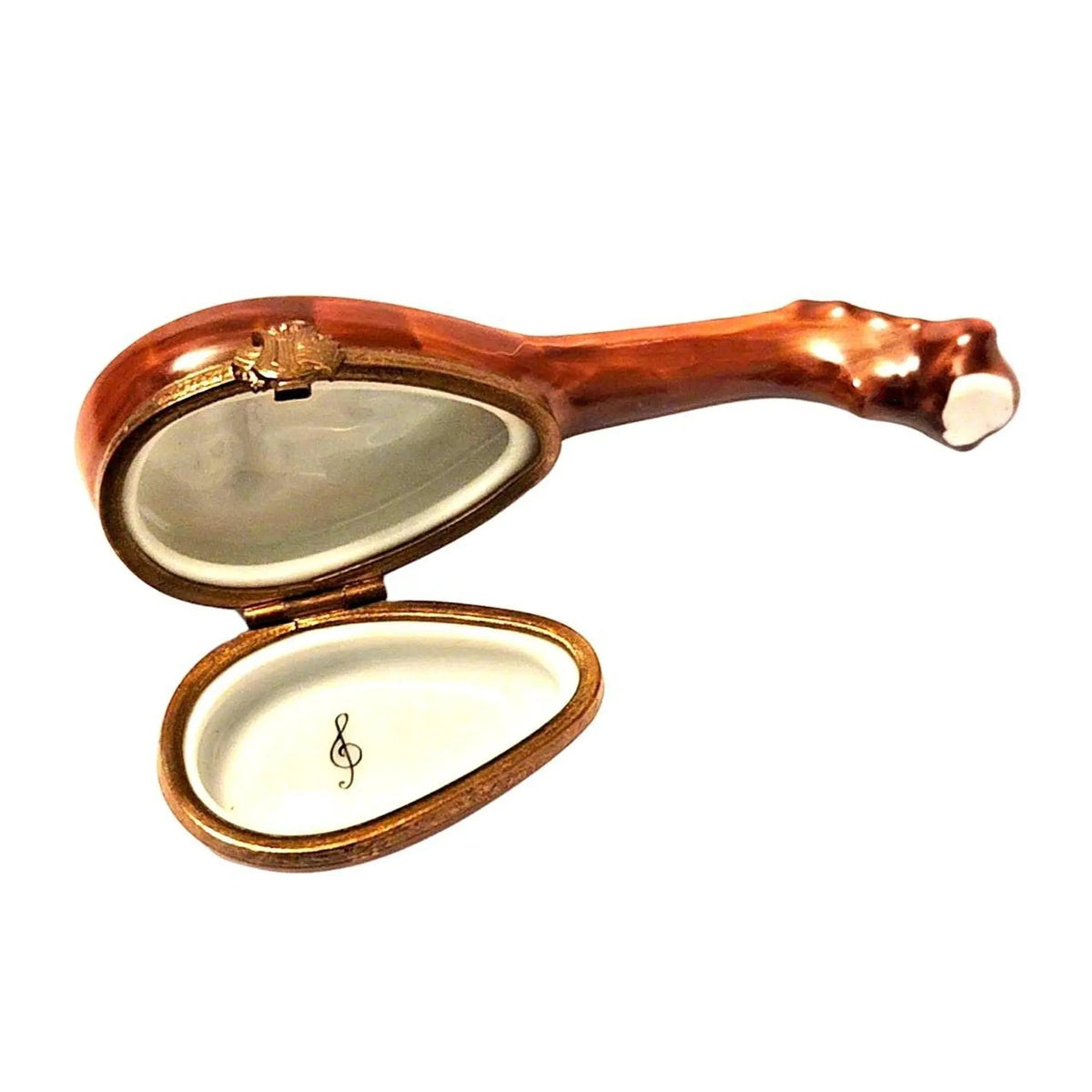 The painter's artistry shows on this Mandolin Instrument Limoges box