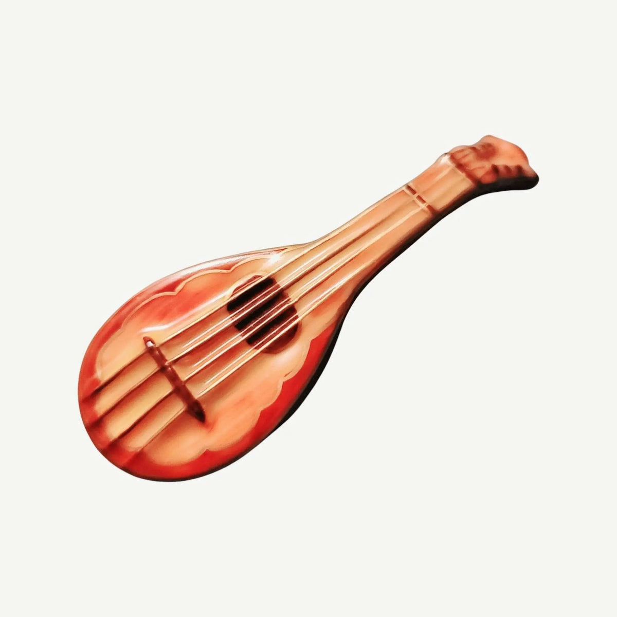 Every brushstroke by hand on the Mandolin Instrument Limoges box from France