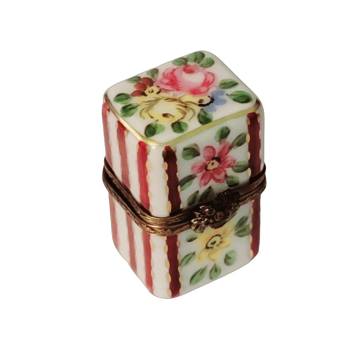 Limoges Boutique presents the Maroon with Flowers Perfume for Unique, a genuine Limoges box painted by hand in France