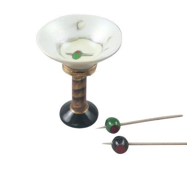 Martini Glass with Olives Limoges Box, view 3