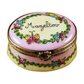 Mazeltov Oval Limoges Box for Elegant Decor, a hand-painted Limoges porcelain gift