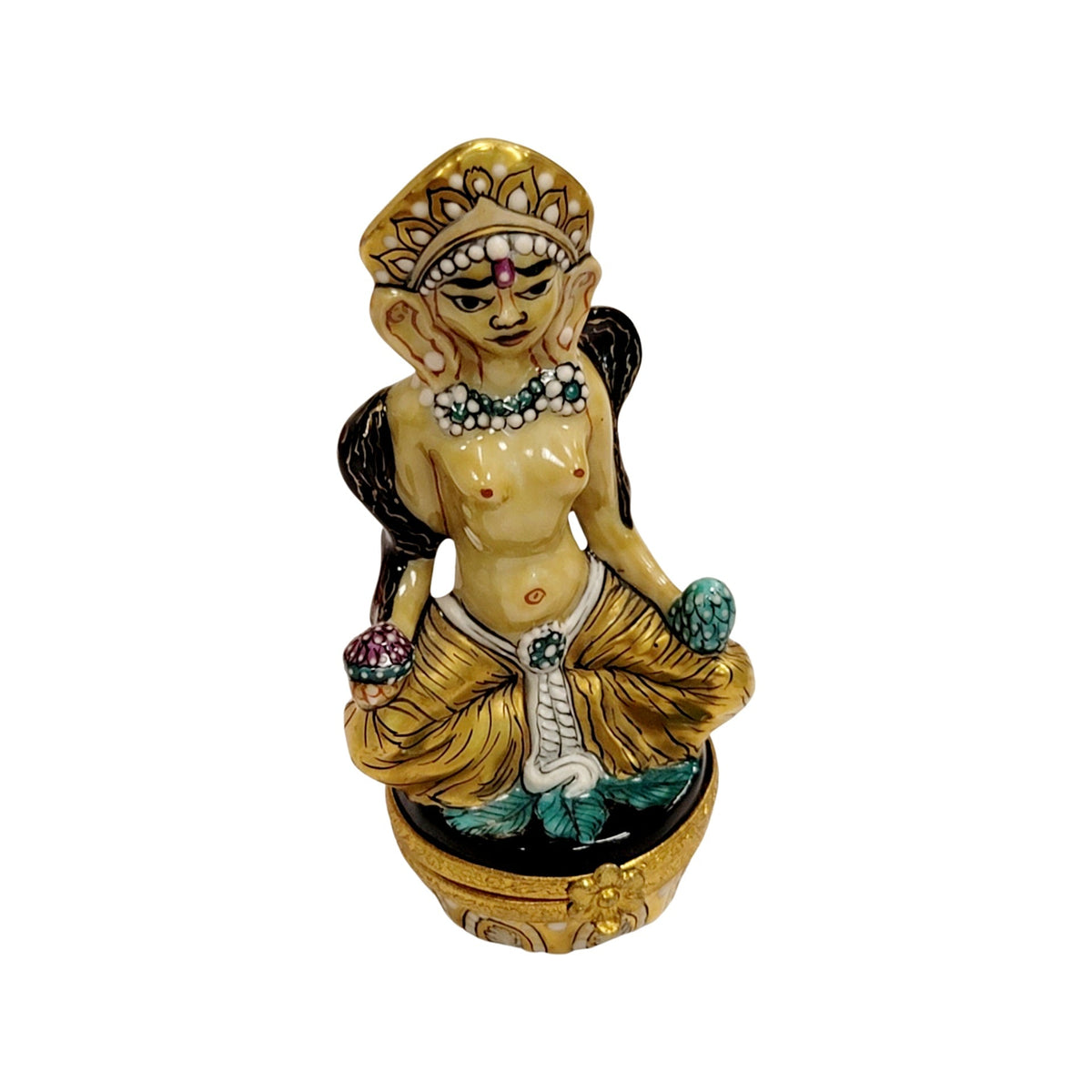 Meditating Egyptian Figurine Home Décor, a hand-painted Limoges porcelain gift