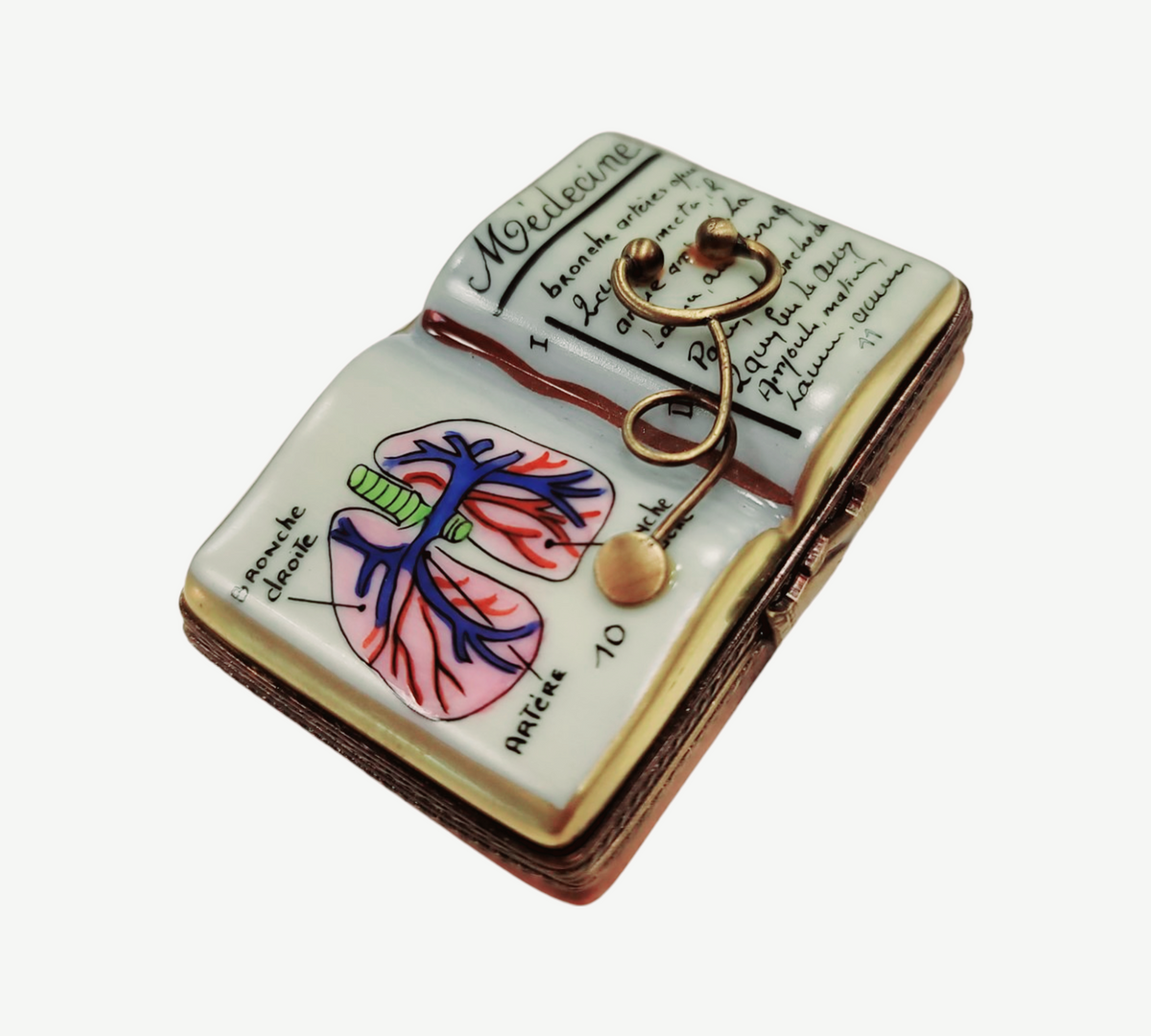 Fine art lovers will admire this Medicine Book Medical for Doctors Limoges box