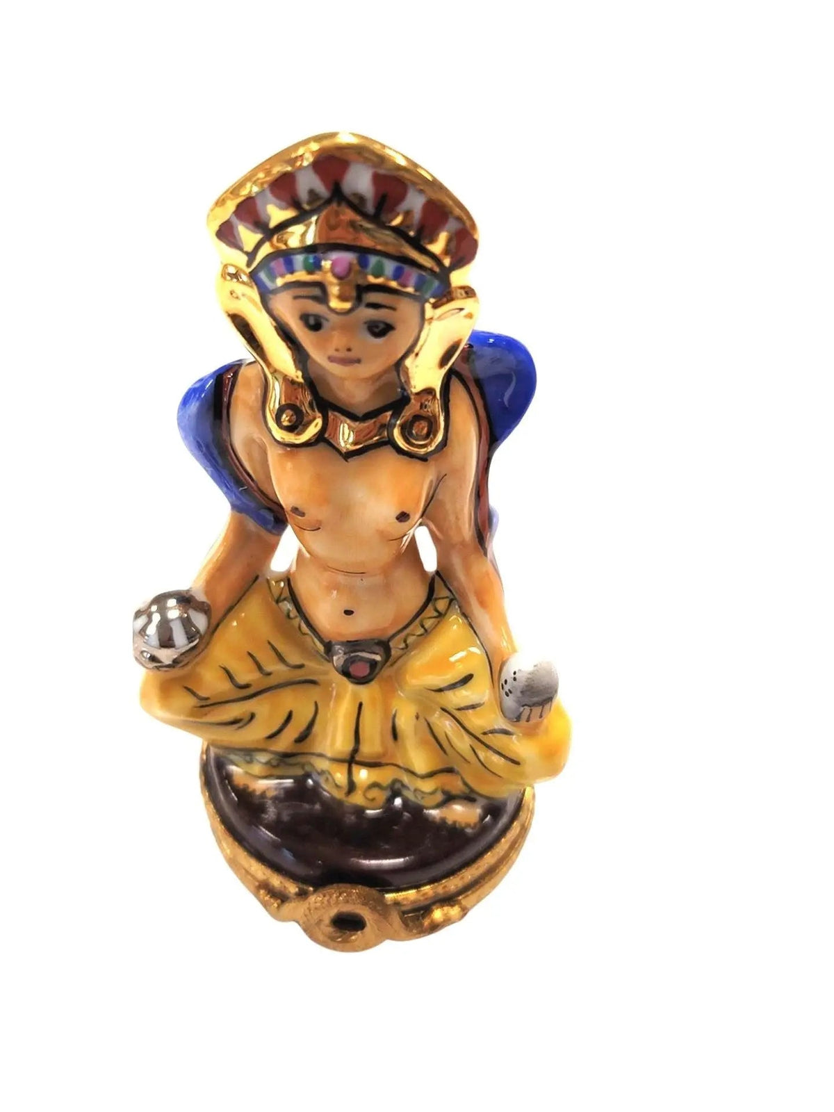 Meditating Egyptian Limoges Box Figurine, view 5
