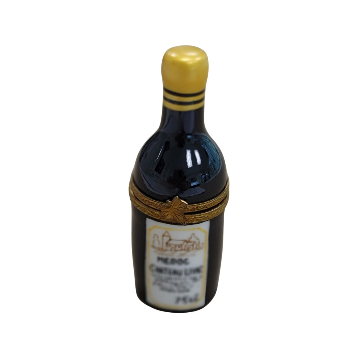 Medoc Bottle Wine Limoges Box, a hand-painted Limoges porcelain gift