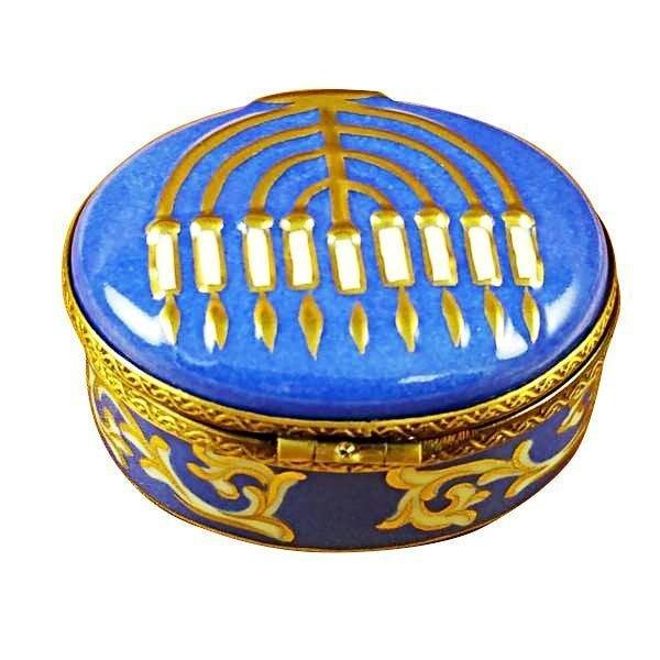 Gift idea for someone who loves France: Blue Menorah Limoges box
