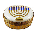 Menorah White Limoges Box for Collectors, a hand-painted Limoges porcelain gift