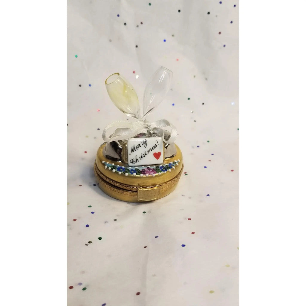 Merry Christmas Champagne Glasses Limoges Box Gift, view 3