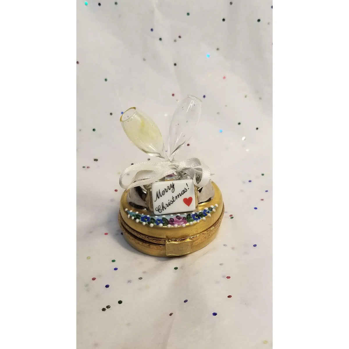 Merry Christmas Champagne Glasses Limoges Box Gift, view 6