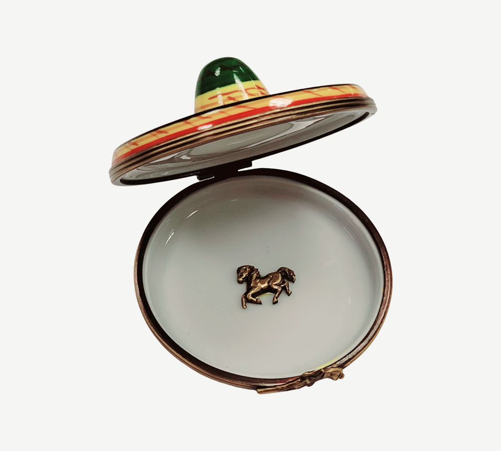 Mexican Sombero Limoges Box Figurine, view 2