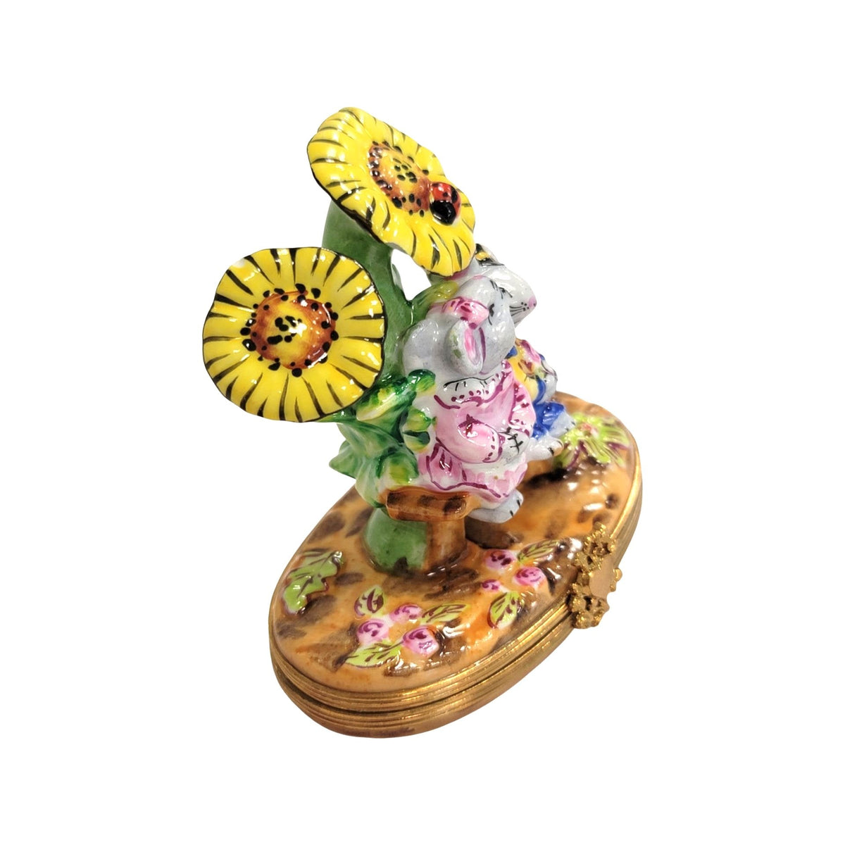 Mice Under Sun Flowers Limoges Box Figurine Limoges, view 3