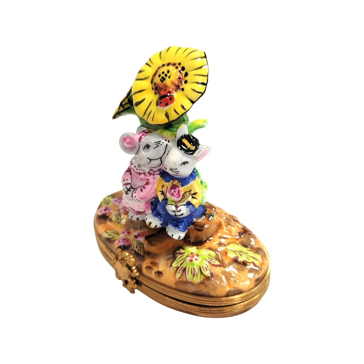 Mice Under Sun Flowers Limoges Box Figurine Limoges, view 4
