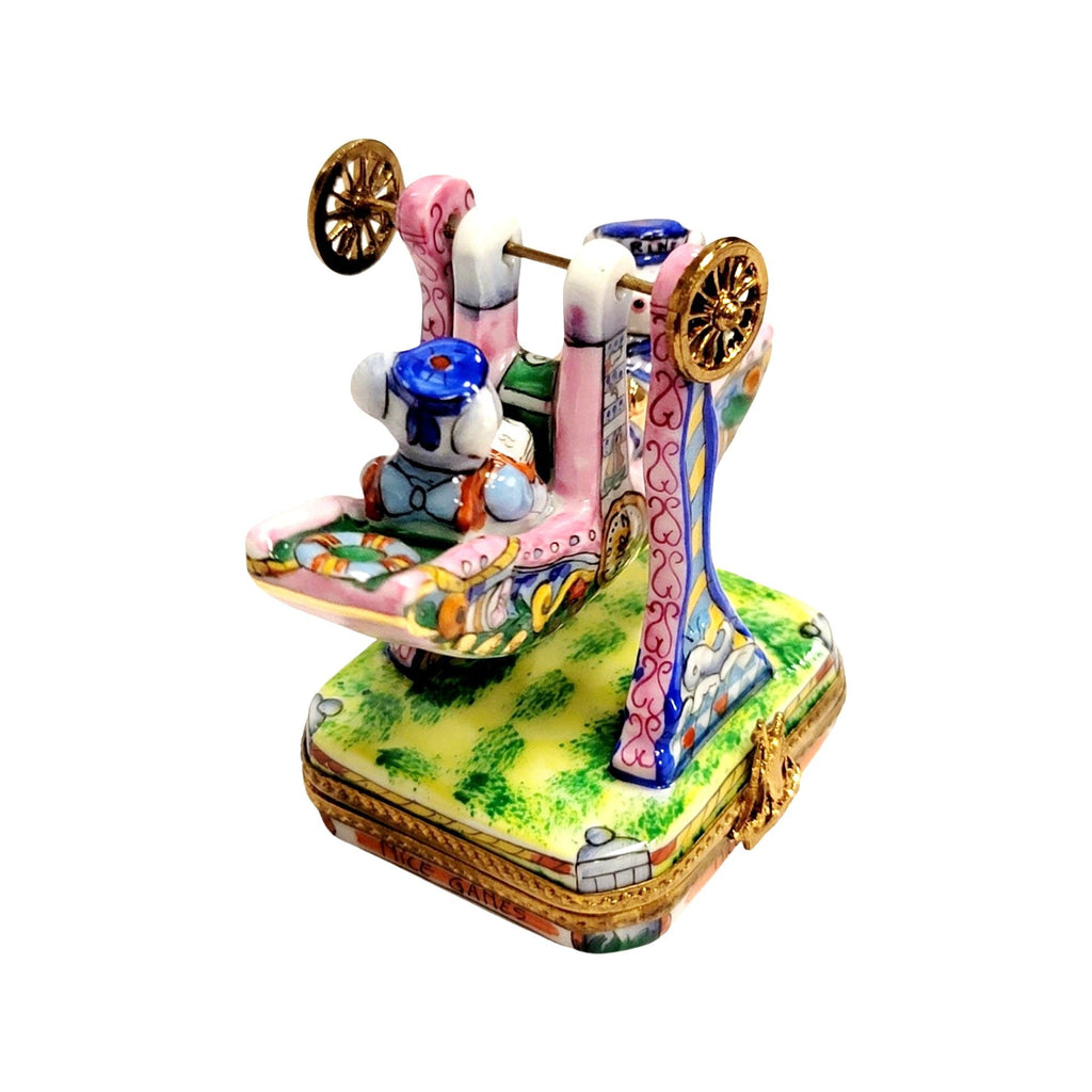 Mice Carnival Ride Swing Carousel Limoges Box Collectible, view 4
