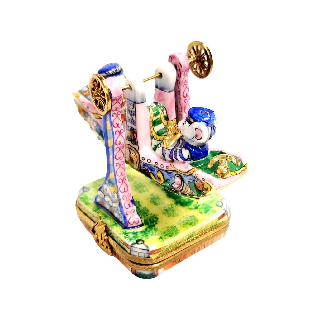 Mice Carnival Ride Swing Carousel Limoges Box Collectible, view 5