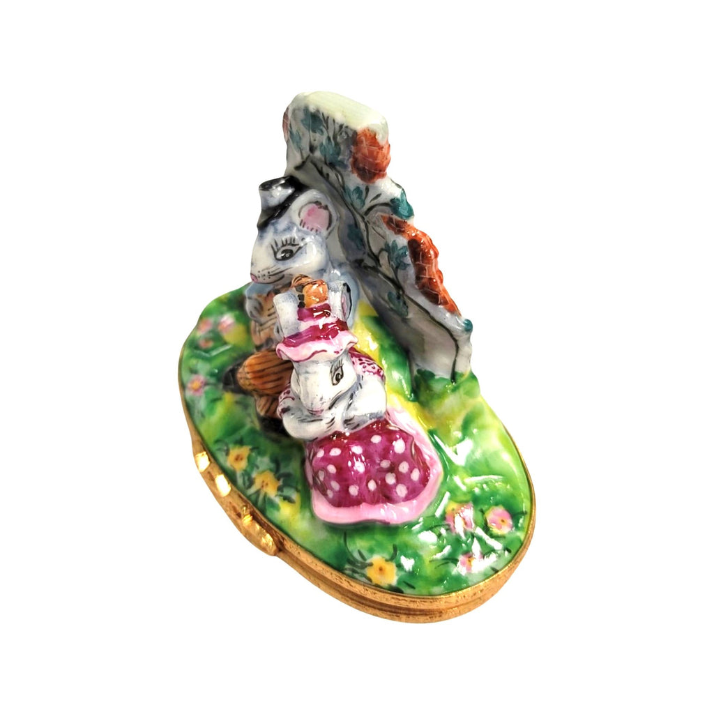 Mice Serenade in Flowers Limoges Box Figurine Collectible, view 6