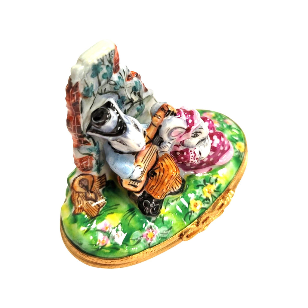Mice Serenade in Flowers Limoges Box Figurine Collectible, view 8