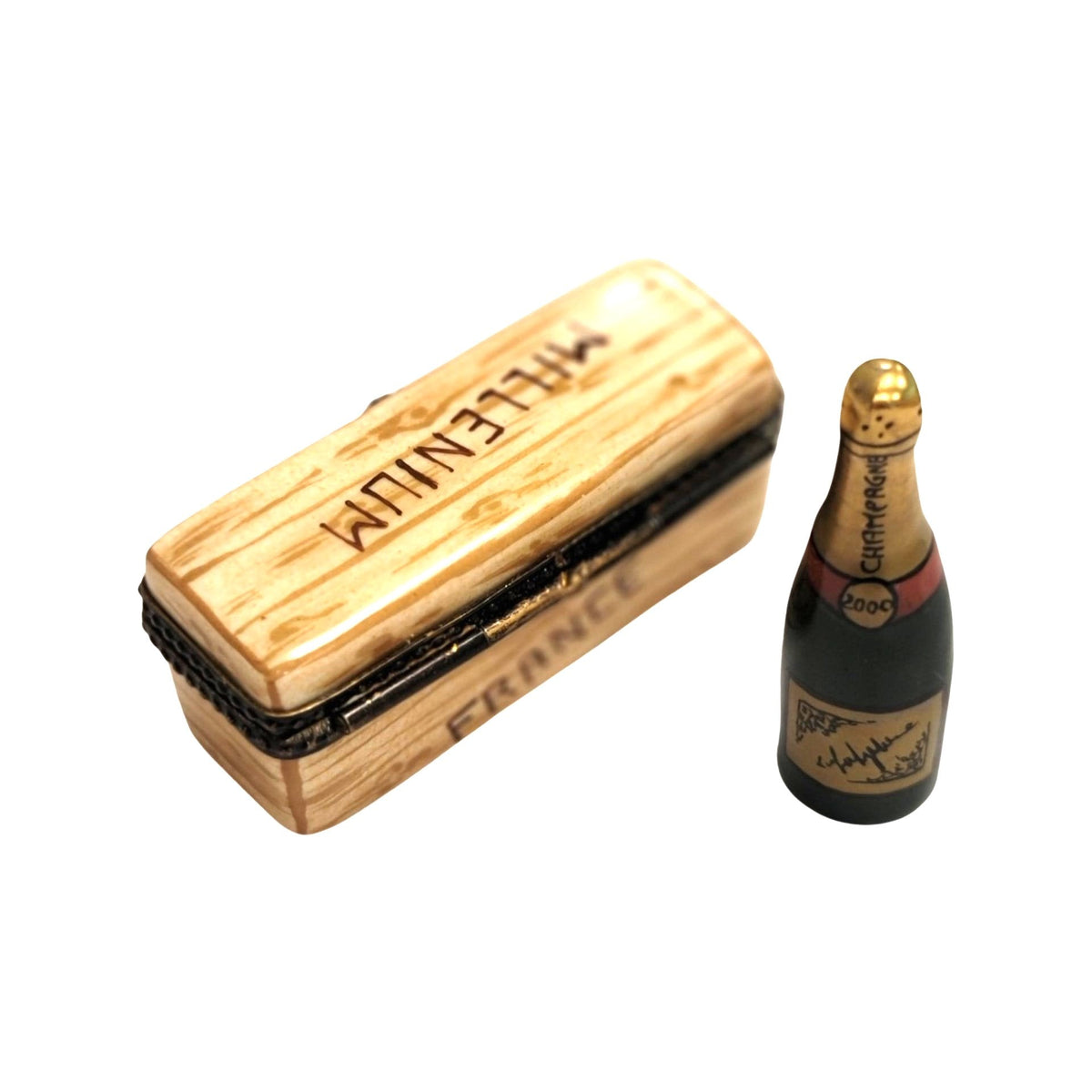 Millennium Bottle of Champagne in Box Limoges Box Luxury Gift, view 2