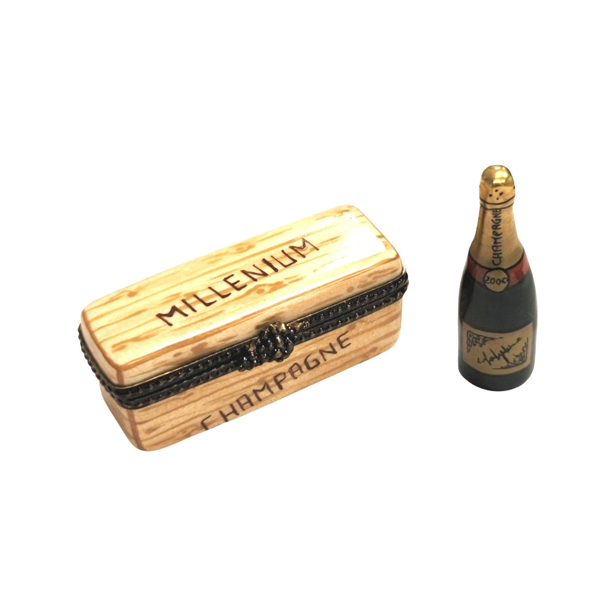 Millennium Bottle of Champagne in Box Limoges Box Luxury Gift, view 3