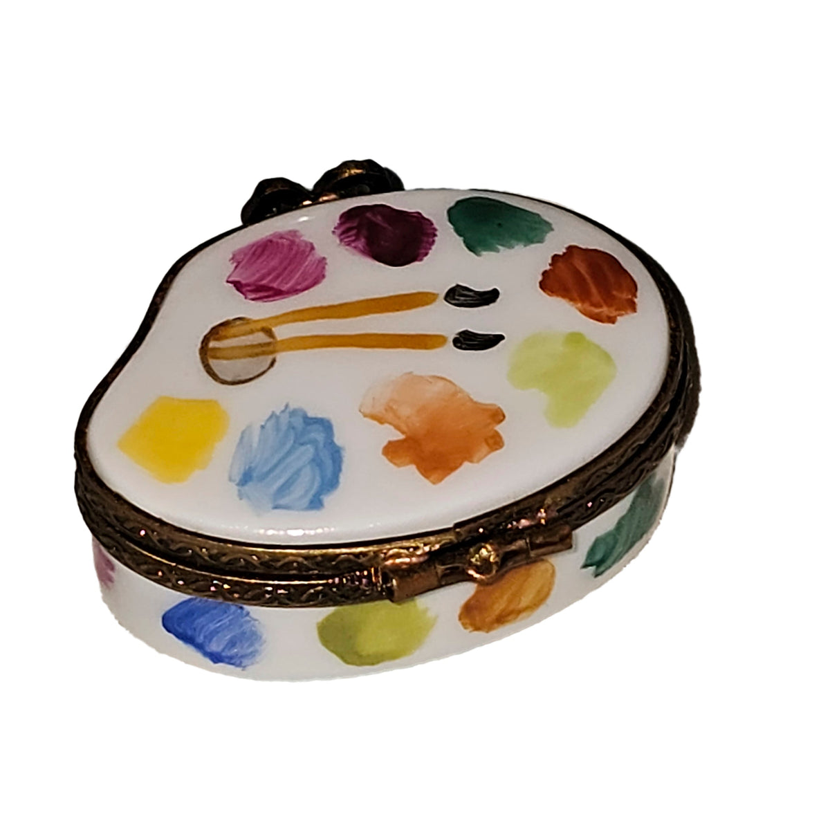 Mini Artist Paint Pallette Limoges Box Figurine Gift, view 10