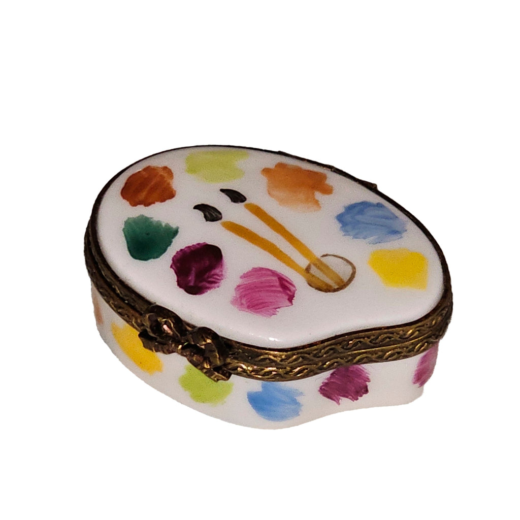 Mini Artist Paint Pallette Limoges Box Figurine Gift, view 3